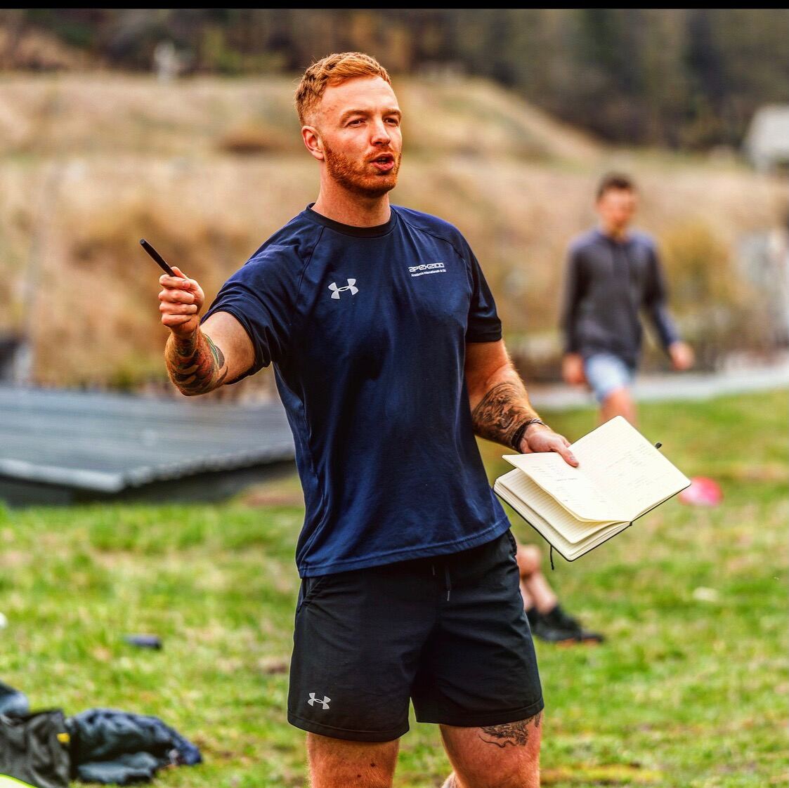 Keenan Dundas coaching a session