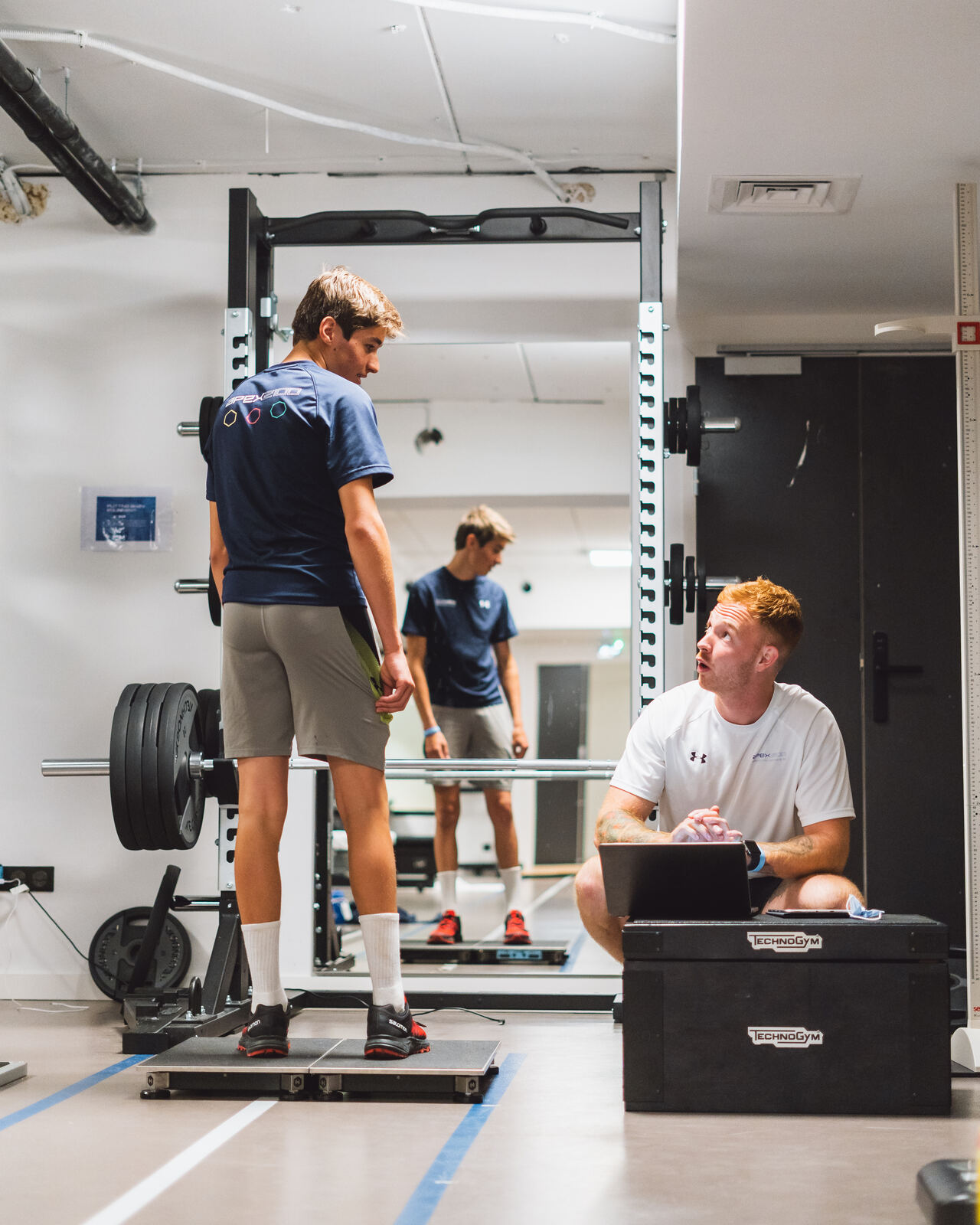 Athletes during gym testing